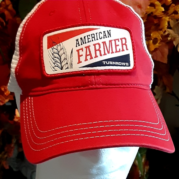 AMERICAN FARMER, TURNROWS,  Cotton Blend Snap Back Trucker Hat by Richardson - Picture 4 of 8
